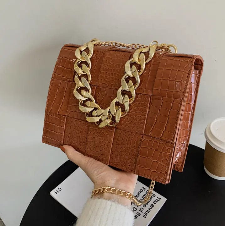 Brown 2022 Crocodile Stylish Small Handbags Women Luxury Purses Pillow Shape Pillow Shape Mini Shoulder Bag