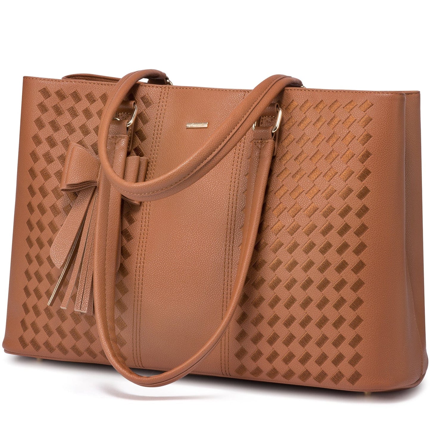 Brown 2022 LOVEVOOK 15.6in PU  school shoulder tote Bags women  Large Office Work handbags girls Briefcase Laptop tote bags for women