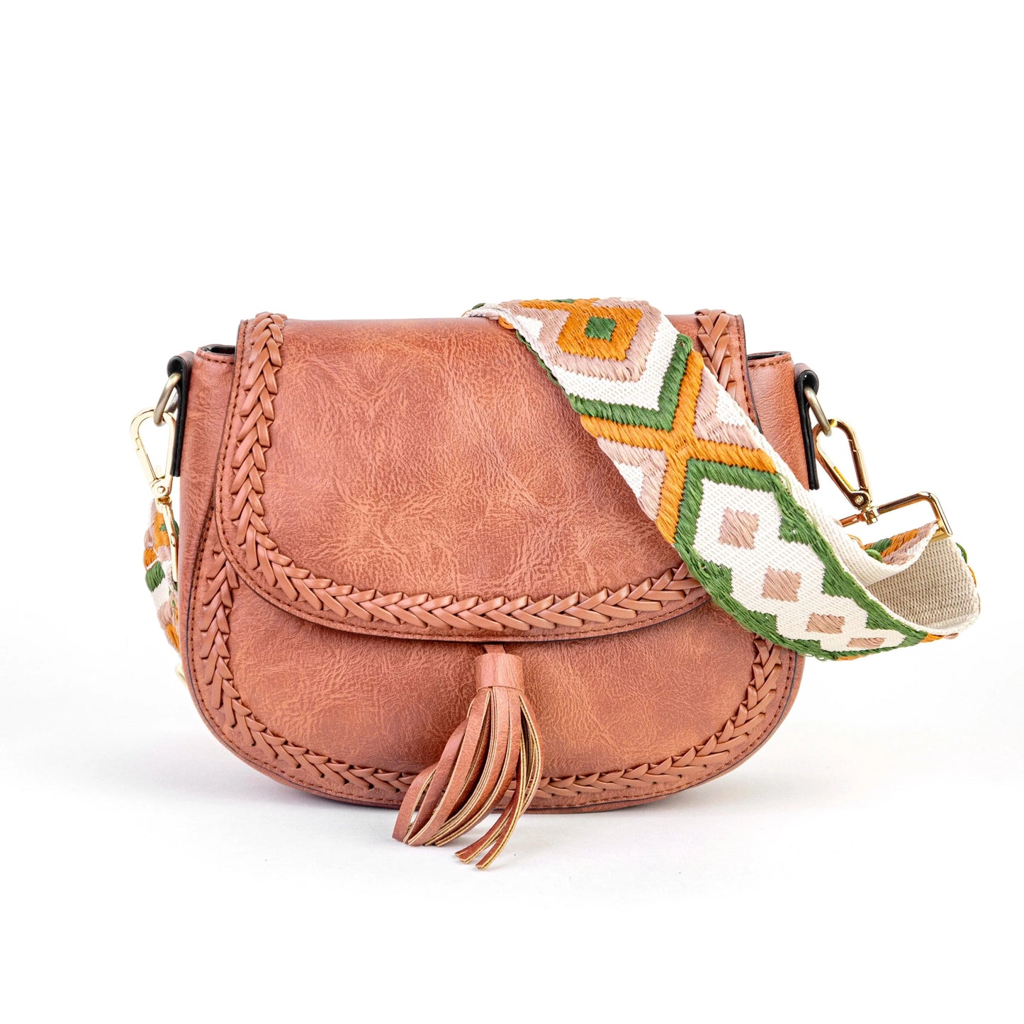 BROWN 2022 New trend hot selling wholesale Europe Vintage Vegan Leather Retro Small Messenger Bags Saddle Bags Purse For Women