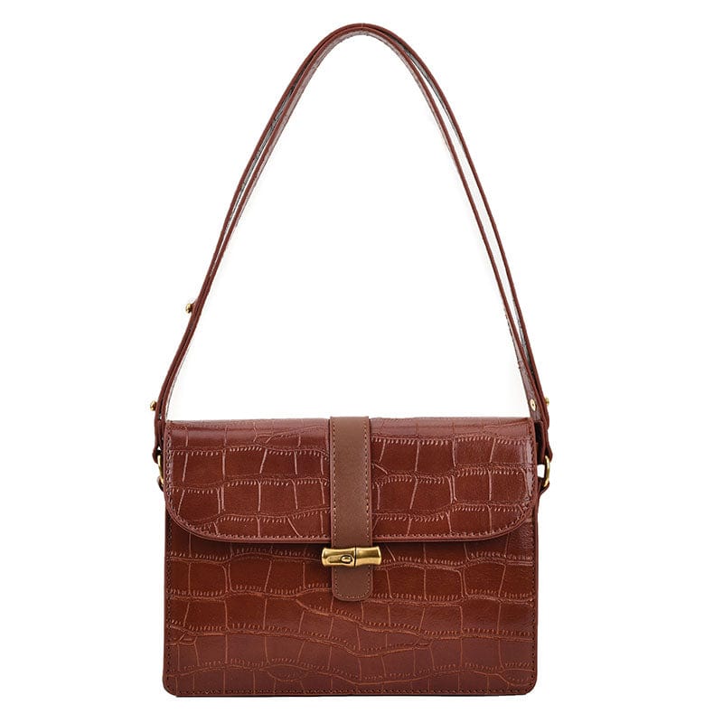 Brown 2023 Designer Fashion Inclined Shoulder Bag Ladies Crocodile Bag Women Leather Handbags and Purses