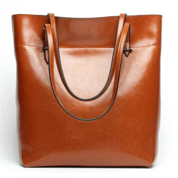 brown-B New arrival big capacity ladies handbag tote genuine leather hand bag for women