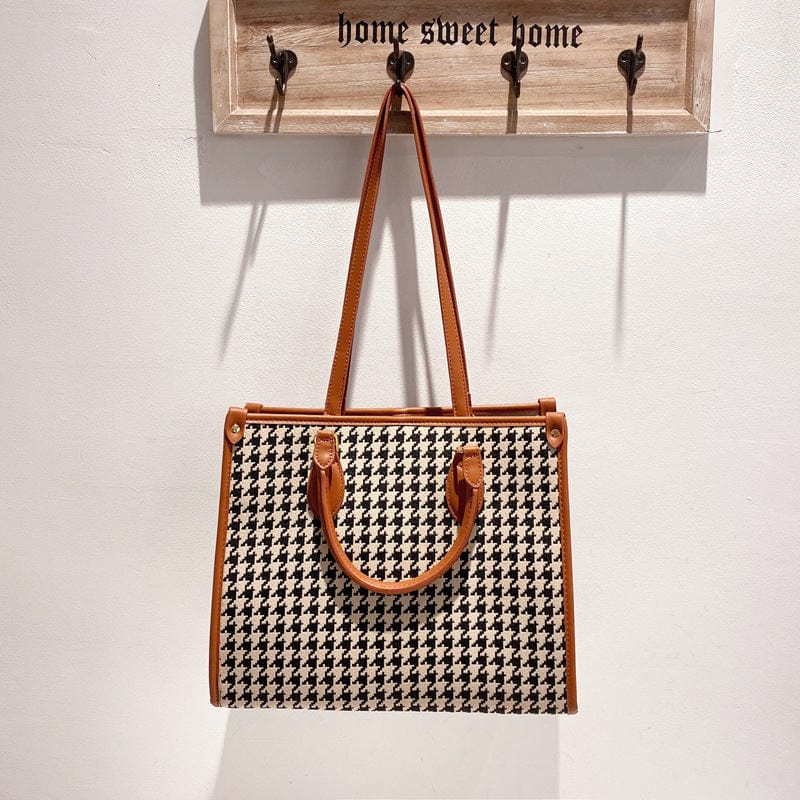 brown Bird Lattice Portable Elegant Women's Bag New Large Capacity Tote Elegant Underarm Shoulder Bag