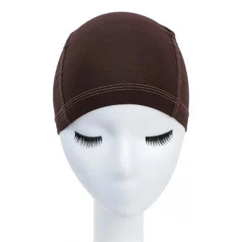 Brown Cancer Bamboo Headwear for Women Bamboo Wig Cap Hat Liner Chemo Soft Breathable Bamboo Wigs Grip Cap with 6 Adjustable Positions