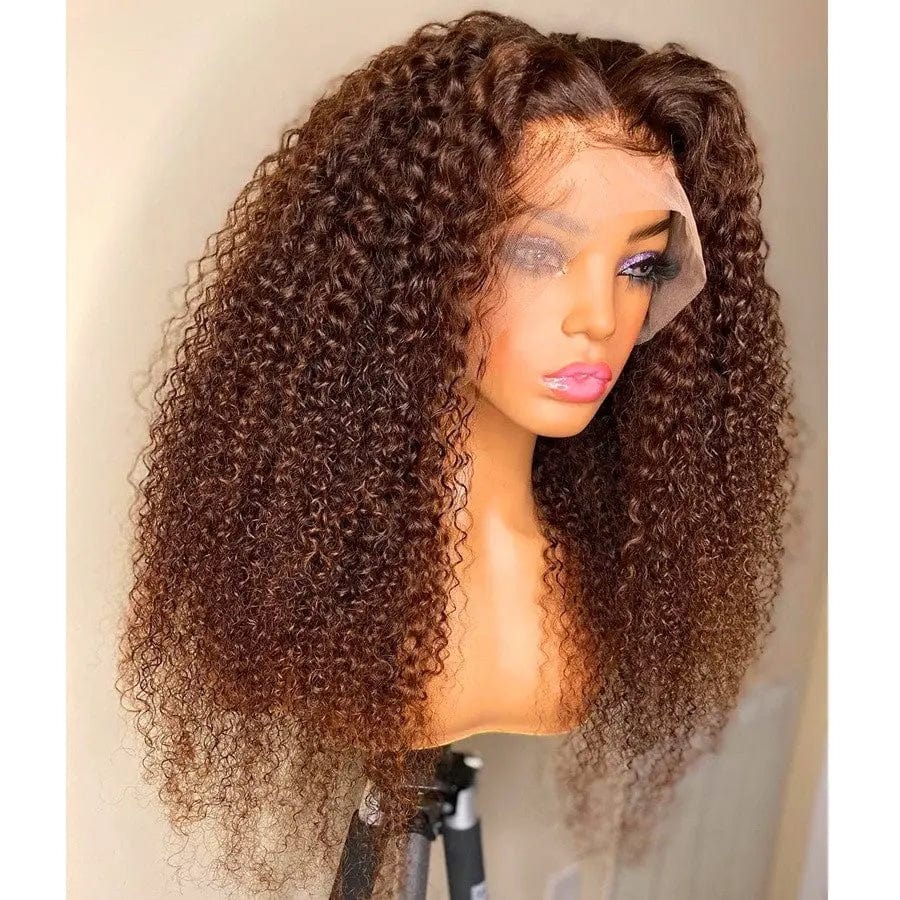 Brown Color Kinky Curly Cuticle Aligned Virgin Hair