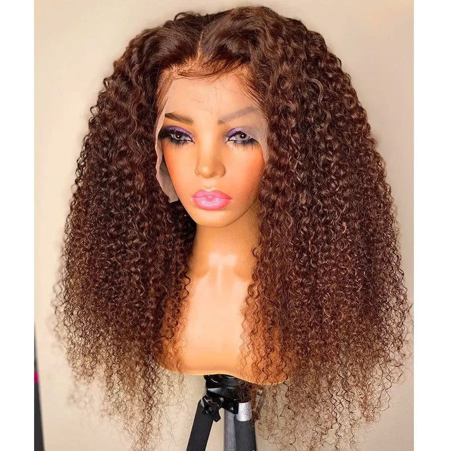 Brown Color Kinky Curly Cuticle Aligned Virgin Hair