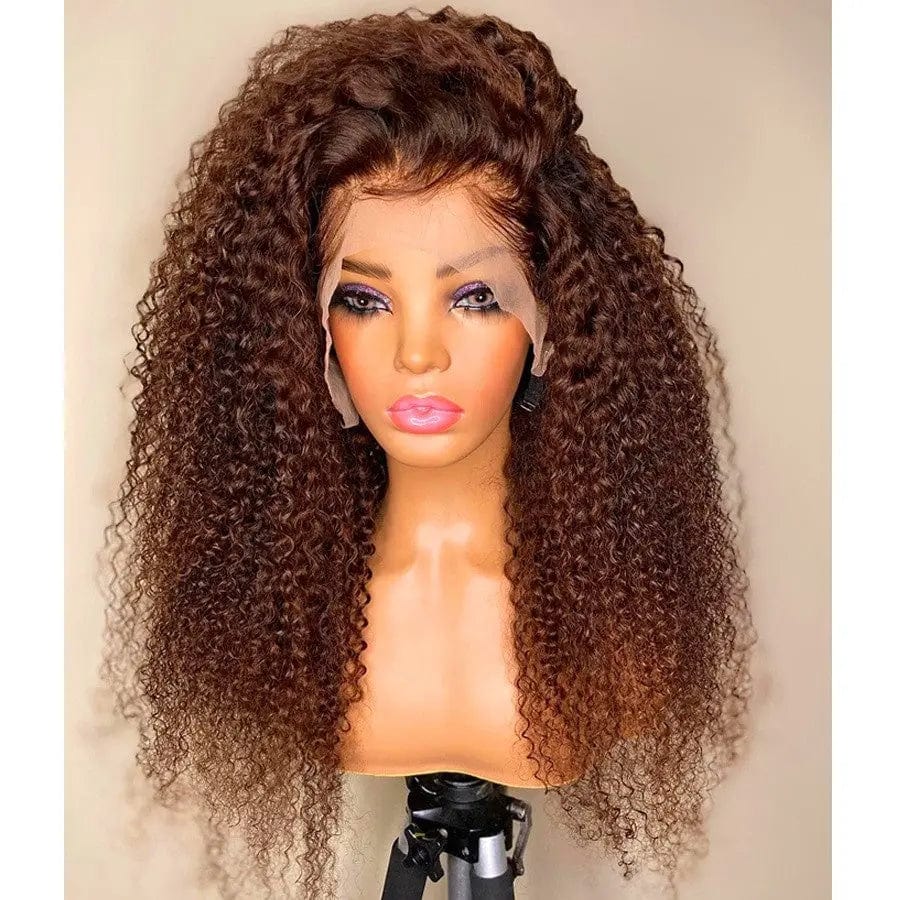 Brown Color Kinky Curly Cuticle Aligned Virgin Hair