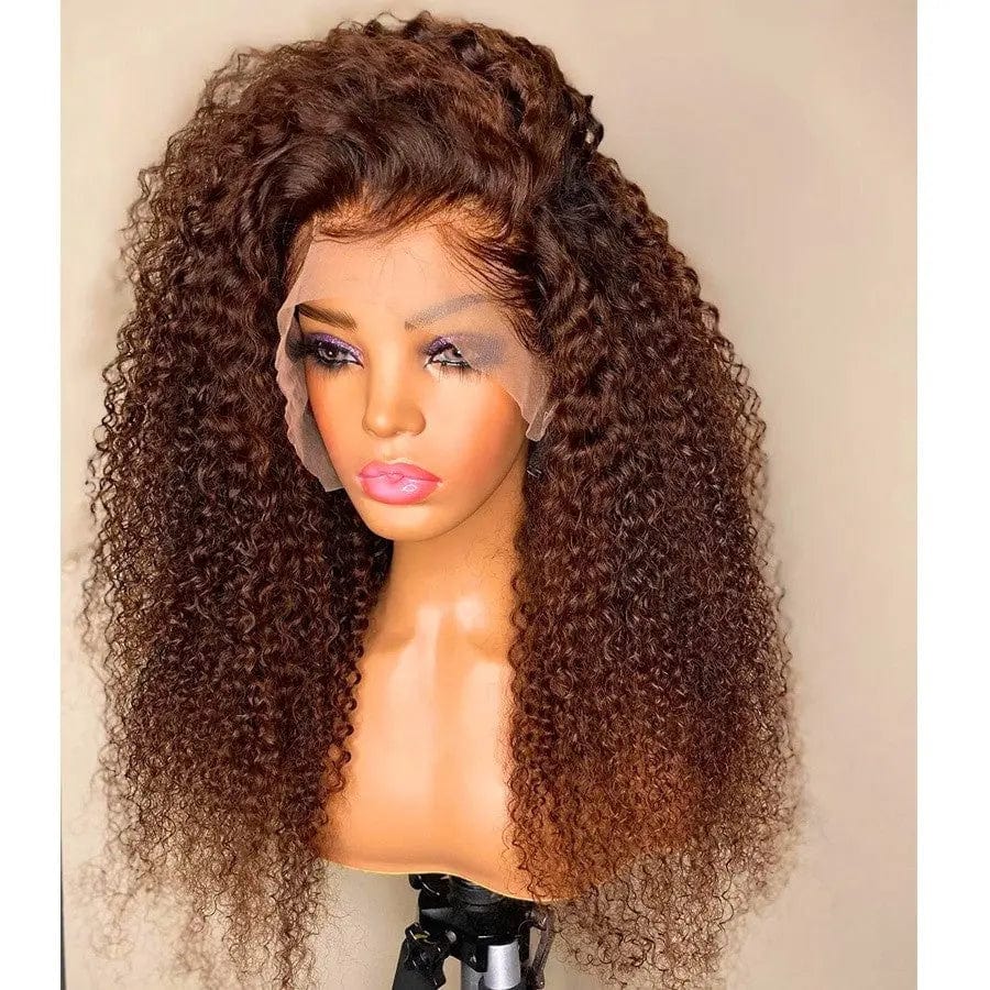 Brown Color Kinky Curly Cuticle Aligned Virgin Hair