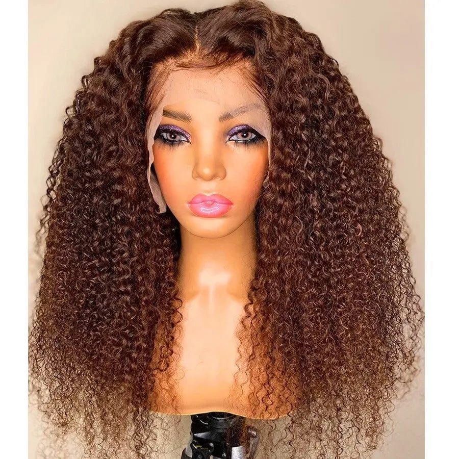 Brown Color Kinky Curly Cuticle Aligned Virgin Hair