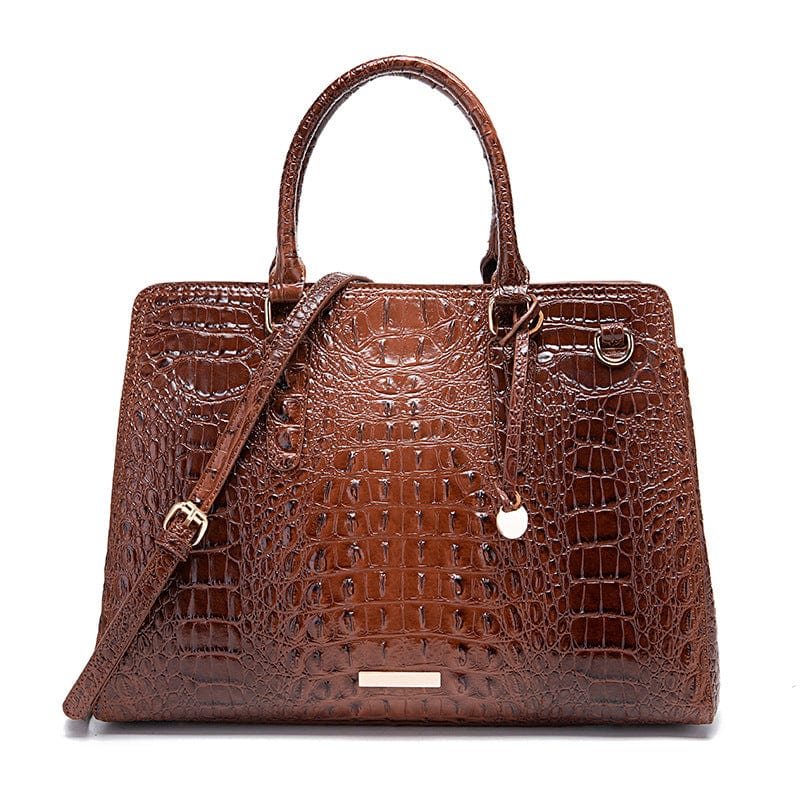 brown Crocodile Brahman brand Amazon shopify hot selling women's new fashion one shoulder handheld tote bag purses and handbags