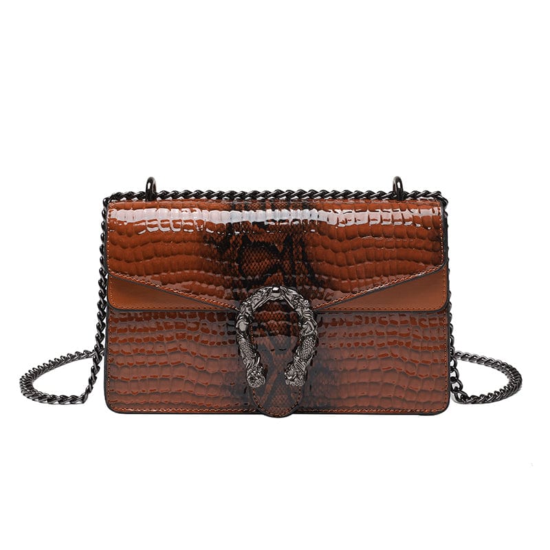 Brown Fashion Brand Crocodile Handbag Women Bags PU Leather Shoulder Bags Luxury Women Hand Bags 2022