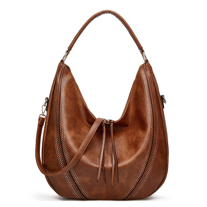brown Fashion Women Ladies Purses And Handbags Label Leather Tote leather Bag