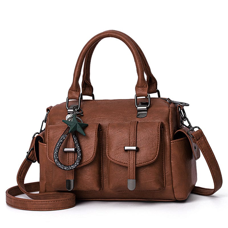 Brown Handbag Woman 2022 New fashion handbag Korean soft leather large capacity single shoulder bag wholesale