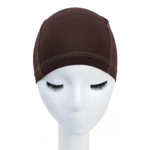 Brown Lenaqueen Lace Cancer Headwear for Women Adjustable Bamboo Lace Wig Cap Chemo Soft Lace Bamboo Wigs Cap for Cancer Chemotherapy