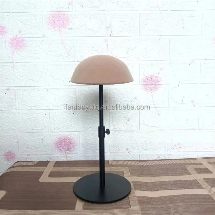 Brown mannequin + black stand Custom Bald Mannequin Head Wig Jewellery Stand Velvet Head Mannequin for Hairdressers Storage