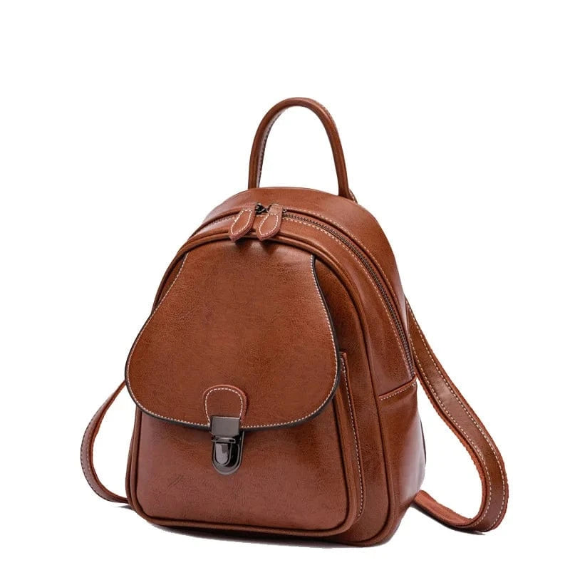 Brown Mini Backpack for Women Cute Small Backpack Purse Girls Leather Bookbag Women Bags Fashion Waterproof Cover Polyester Male 1.0KG