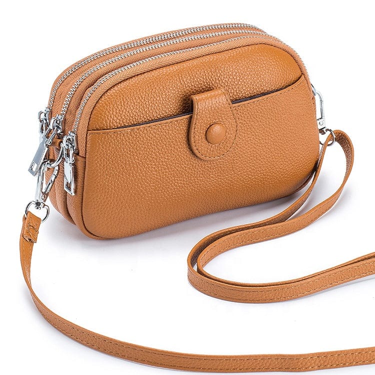 Brown New Arrival 2022 Design Custom Genuine Leather Cross Body Phone Bags Satchel Women's Messenger Bags