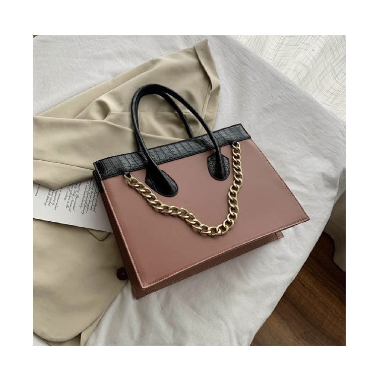 brown New Design bolsas Women Fashion Handbags Croccodle Hand Bag Chains Large Capacity Structured Bags PU Leather Handbag For Ladies