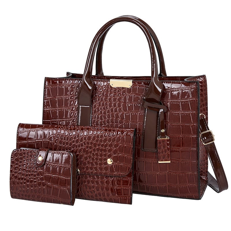 Brown New Lady Set Bags Outdoor PU Leather Waterproof Elegant Large Capacity Women's Shoulder Bag Messenger Bags
