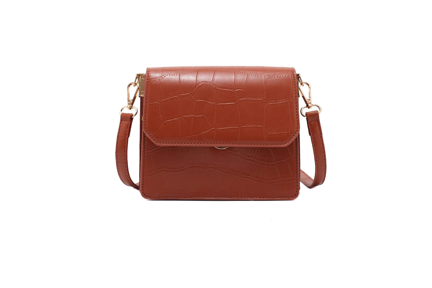brown Stone Pattern Cover Opening PU Leather Adjusted Shoulder Belt Small Summer Fashion Women Handbags