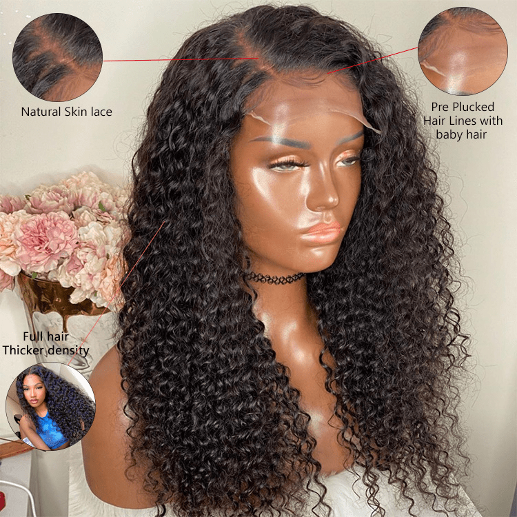 Burmese Curly Raw Virgin Human Hair Jerry Curly hd Transparent Lace Front Wig Jerry Curl Kinky Curly Wig Lace Front