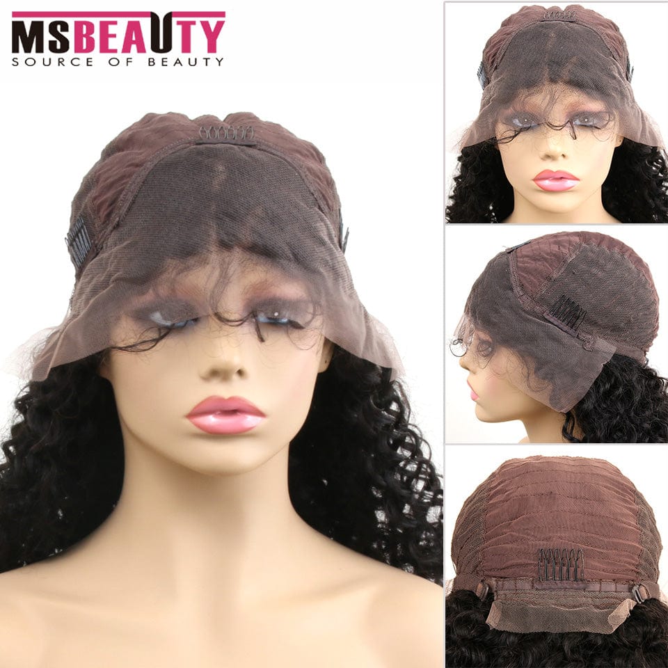 Burmese Raw Virgin Hair Jerry Curly Lace Front Wig Human Hair Deep Part Jerry Curl Weave Short Wig Kinky Curly Wig Lace Front