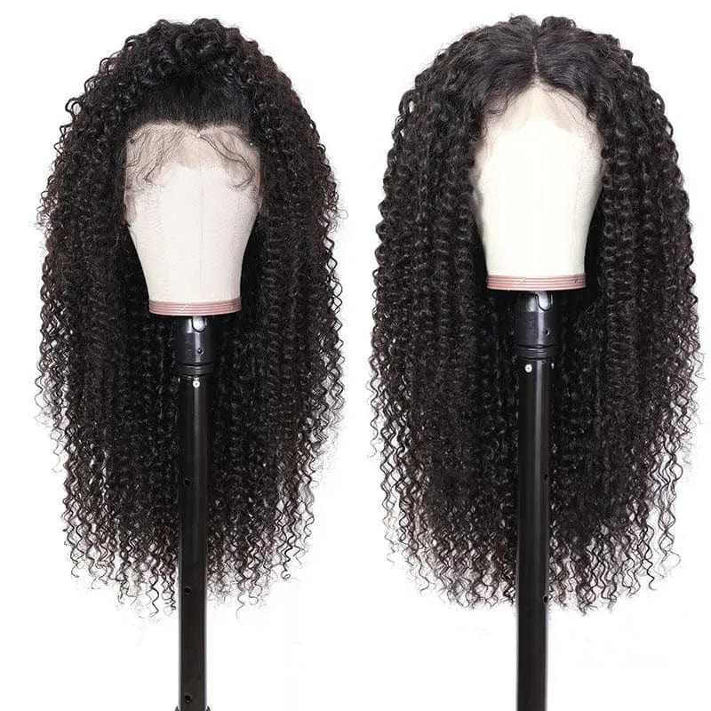 Burmese Raw Virgin Hair Jerry Curly Lace Front Wig Human Hair Deep Part Jerry Curl Weave Short Wig Kinky Curly Wig Lace Front