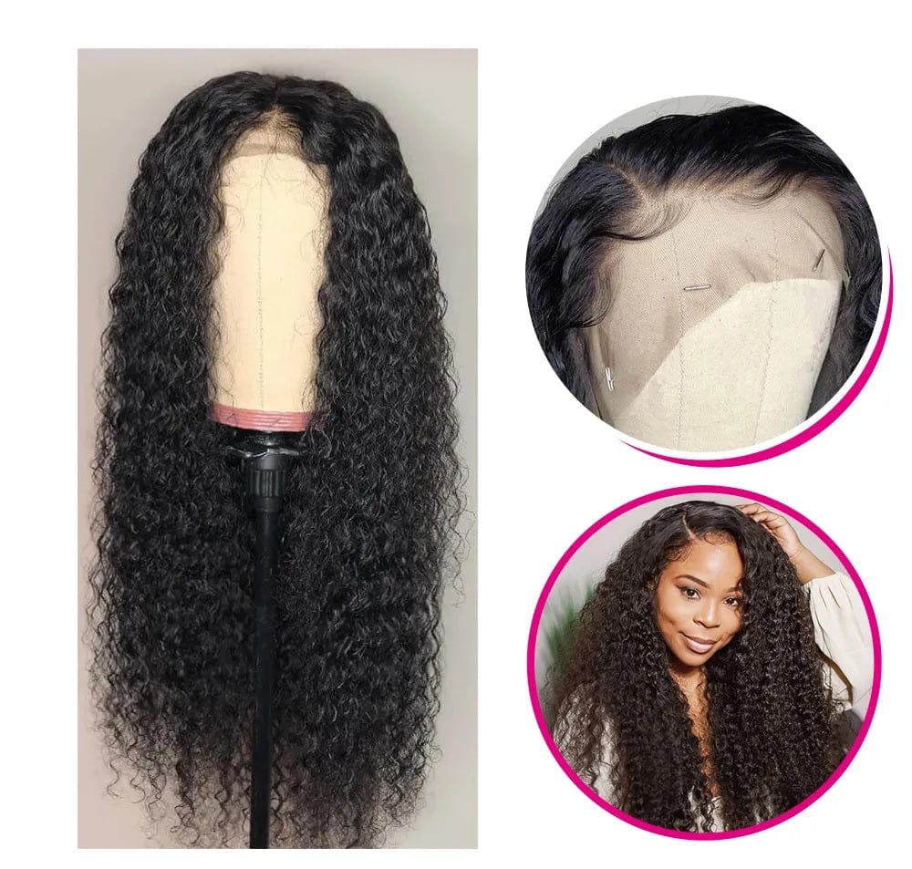 Burmese Raw Virgin Hair Jerry Curly Lace Front Wig Human Hair Deep Part Jerry Curl Weave Short Wig Kinky Curly Wig Lace Front