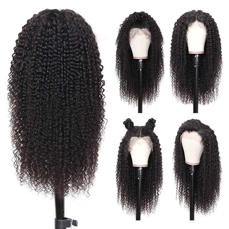Burmese Raw Virgin Hair Jerry Curly Lace Front Wig Human Hair Deep Part Jerry Curl Weave Short Wig Kinky Curly Wig Lace Front