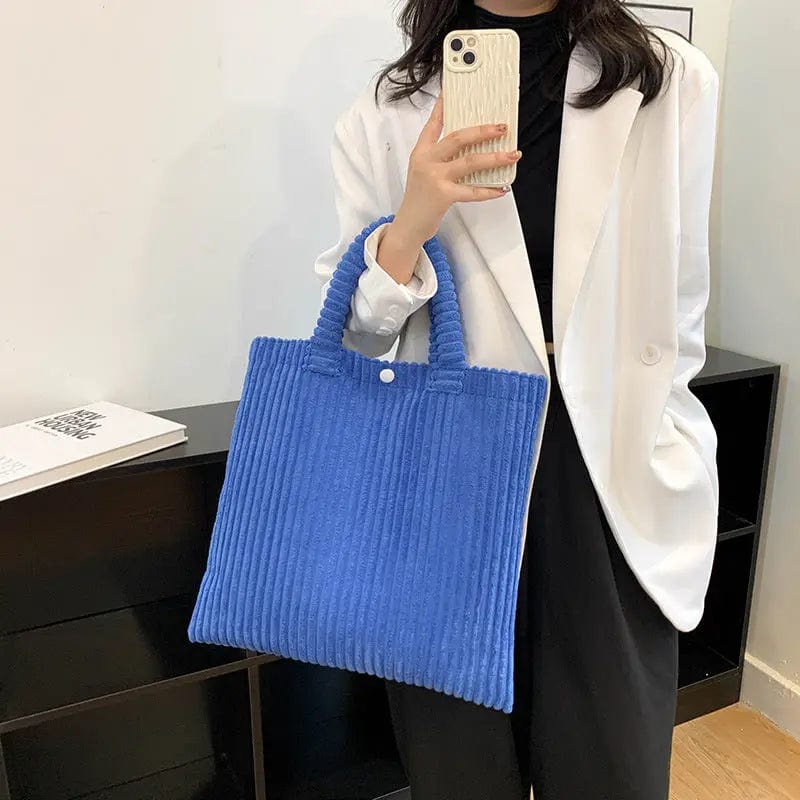 BUSY GIRL LKQ1001 New Design Large Capacity Corduroy Bag Women's Shoulder Bag Texture Portable Tote Bag