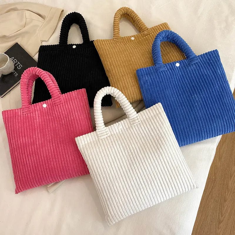 BUSY GIRL LKQ1001 New Design Large Capacity Corduroy Bag Women's Shoulder Bag Texture Portable Tote Bag