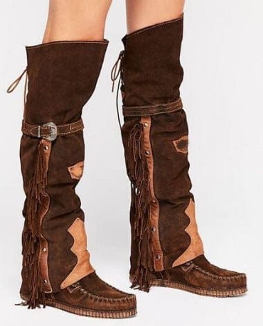 BUSY GIRL MJT4388 Camouflage Thigh High Boots Women Ladies Shoes Winter Shoes High Heel Women Denim Over The Knee Boots