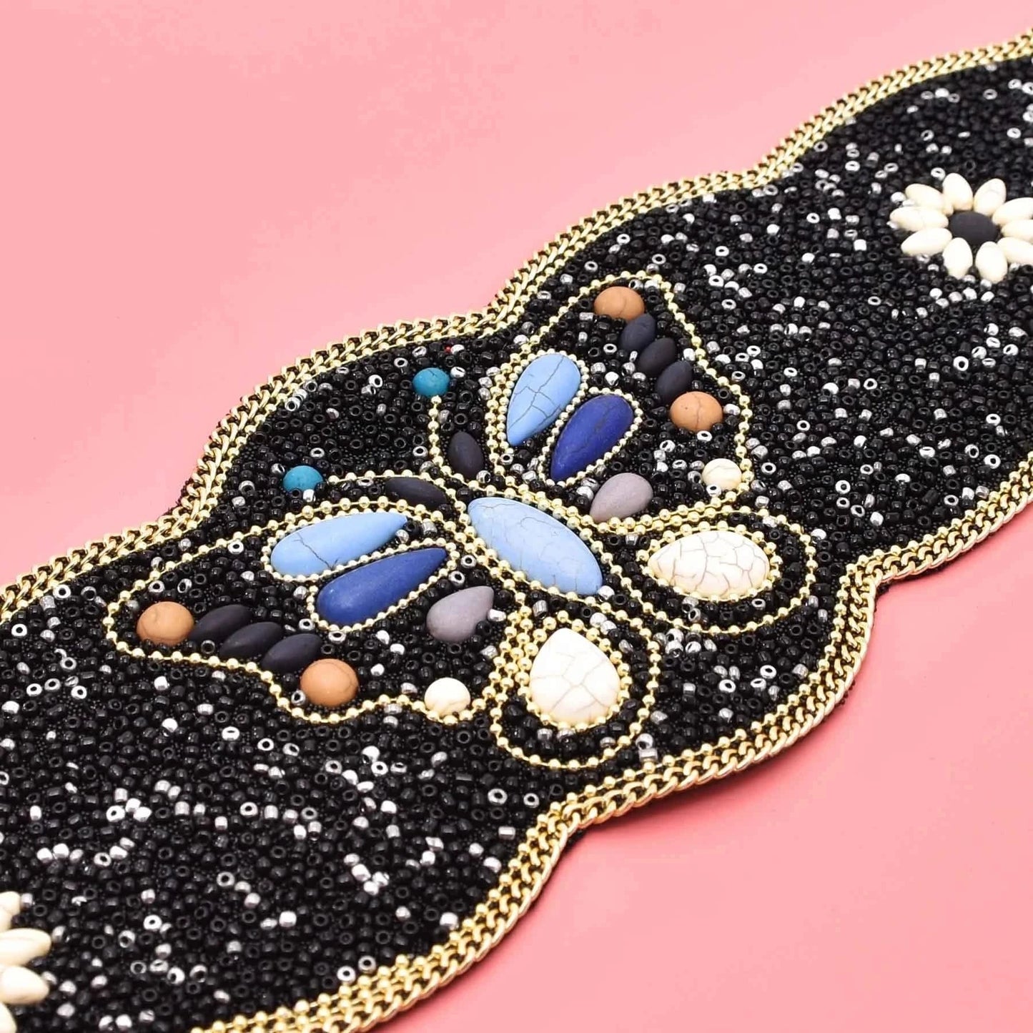 Butterfly Women Belt Ethnic Bead Statement Wide Elastic Turkish Charms Body Jewlery