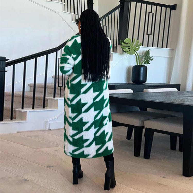 C1101TA79 High Quality Long Coat Casual Long Sleeve Print Cardigans For Women Sehe Fashion