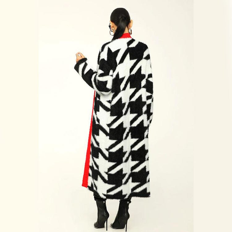 C1101TA79 High Quality Long Coat Casual Long Sleeve Print Cardigans For Women Sehe Fashion