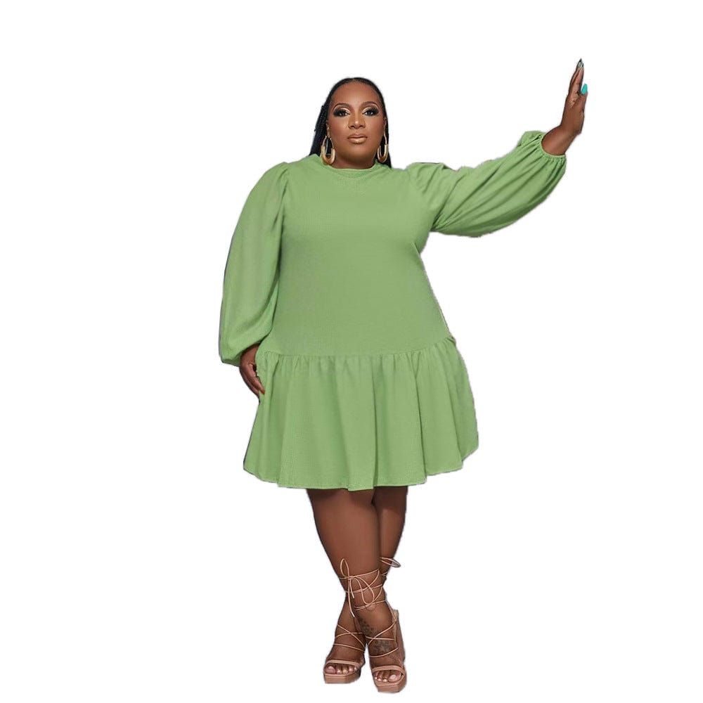 C1102ME23 New Design Plus Size Casual Solid Color Backless A-line Dress Women Sehe Fashion