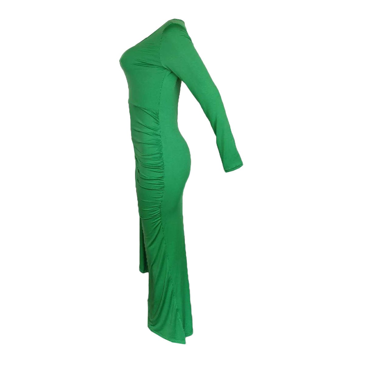C1102TA33 New Arrival Casual Solid Color Pleated Spliced Bodycon Long Dress Women Sehe Fashion