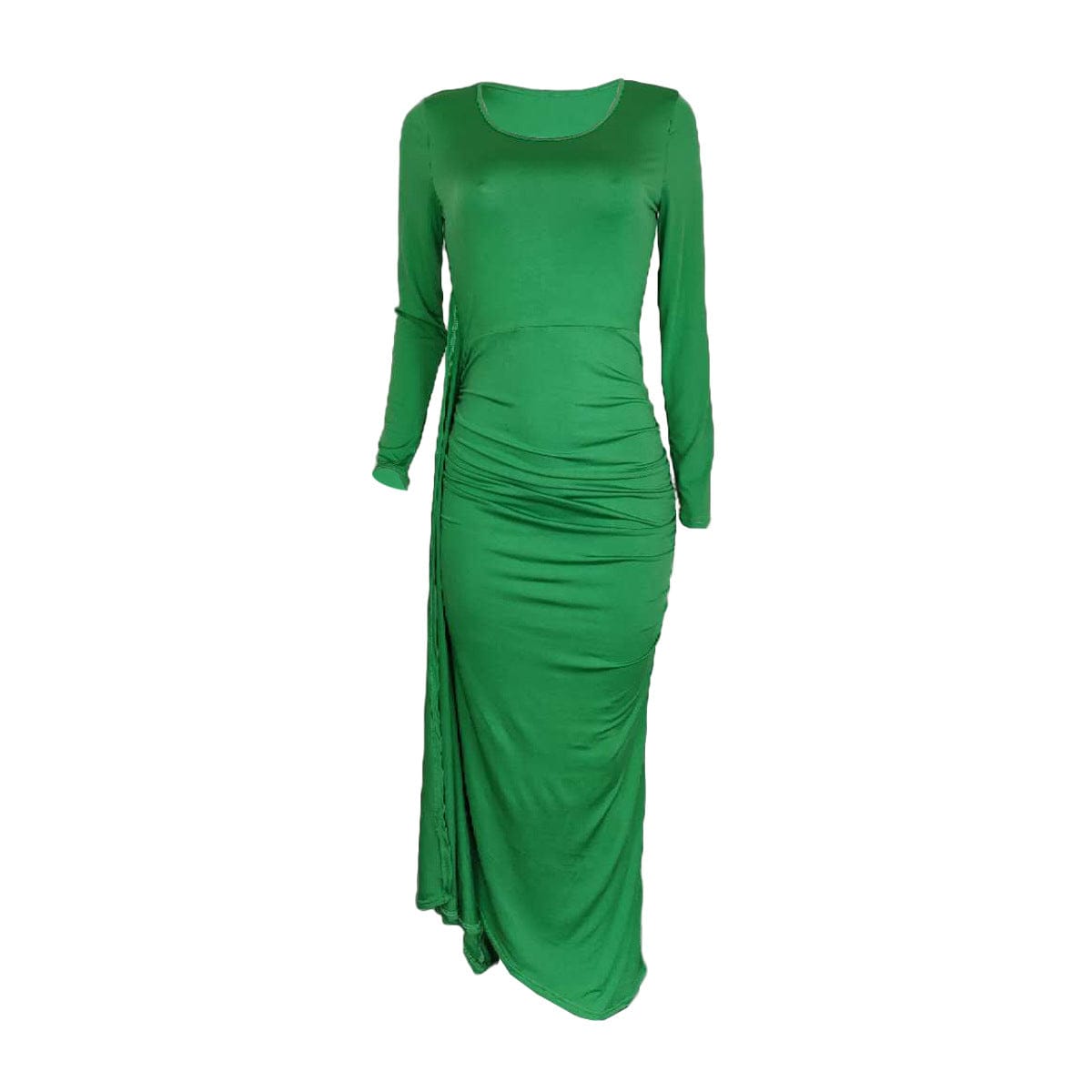 C1102TA33 New Arrival Casual Solid Color Pleated Spliced Bodycon Long Dress Women Sehe Fashion