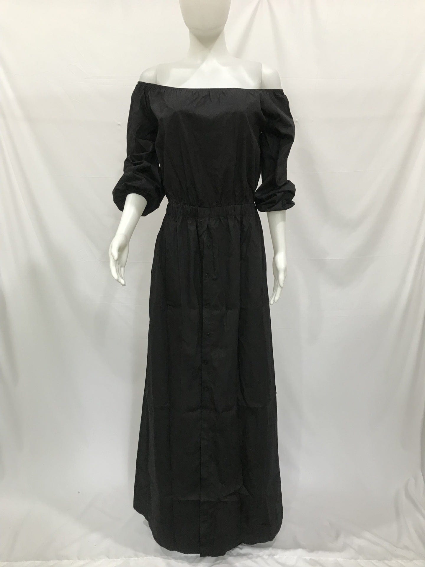 C1102TA34 High Quality Casual Solid Color Off Shoulder Slit Long Shirt Dress Women Sehe Fashion