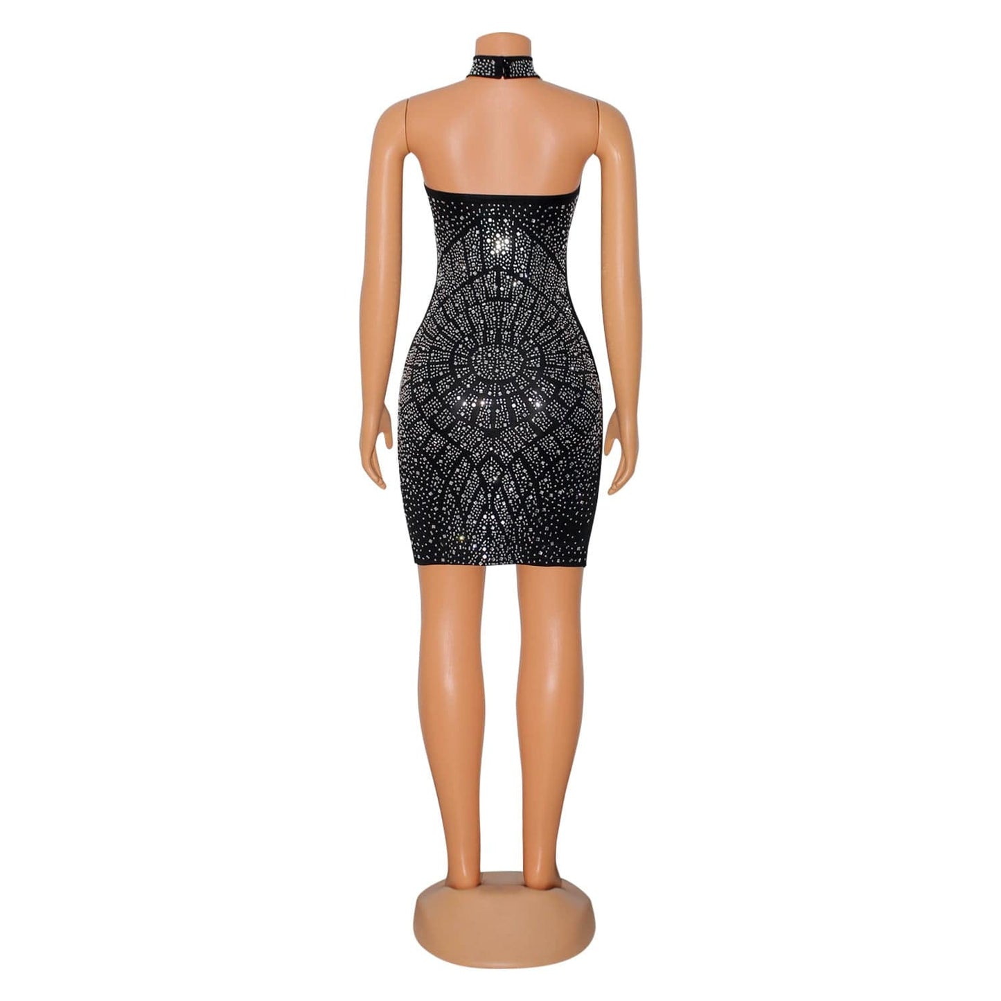 C1102TA58 High Quality Sexy Halter Rhinestone Bodycon Club Mini Dress Women Sehe Fashion