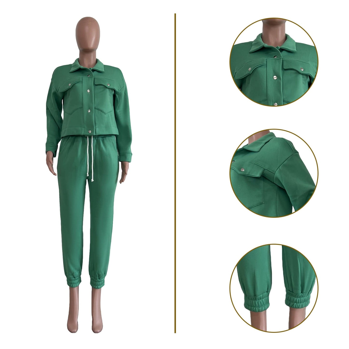 C1103TA85 New Design Casual Solid Color Autumn Two Piece Pants Set Women Sehe Fashion