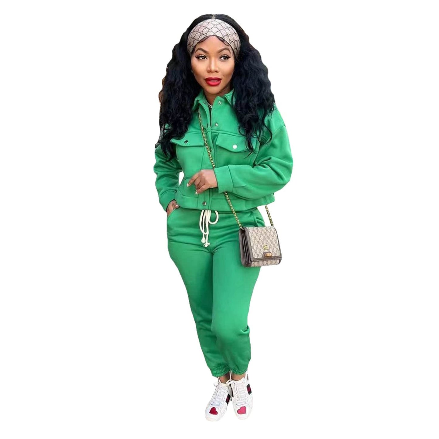 C1103TA85 New Design Casual Solid Color Autumn Two Piece Pants Set Women Sehe Fashion