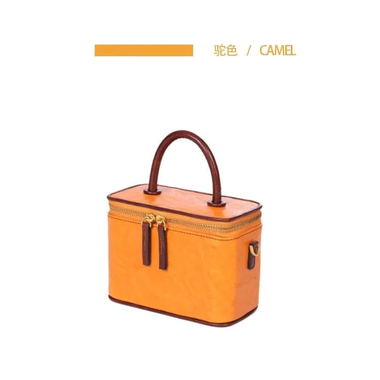 Camel 2023 New Leather Women  Messenger Bag Niche Simple Genuine Leather Crossbody Bag Messenger Bag