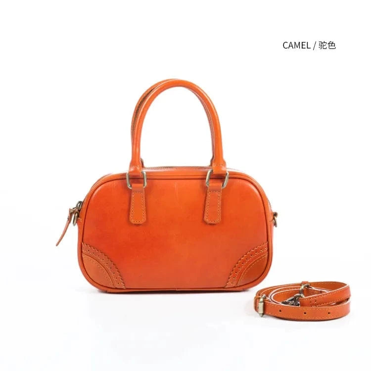 Camel Luxury Vintage Genuine Leather Tote Bag For Women Ladies Customized Tote Bag With Logo Crossbody Bag