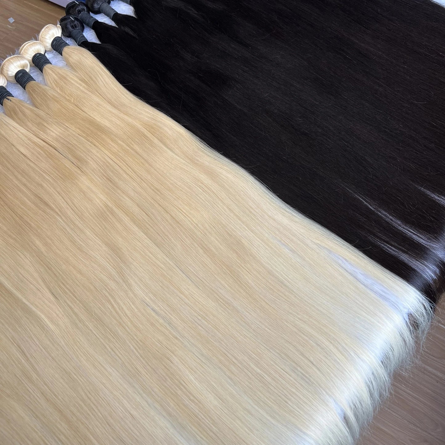 Can dyed Can bleached Top Grade Brazilian Virgin Hair Extensions Straight Body Wave Blonde Color 613 thick end for black women