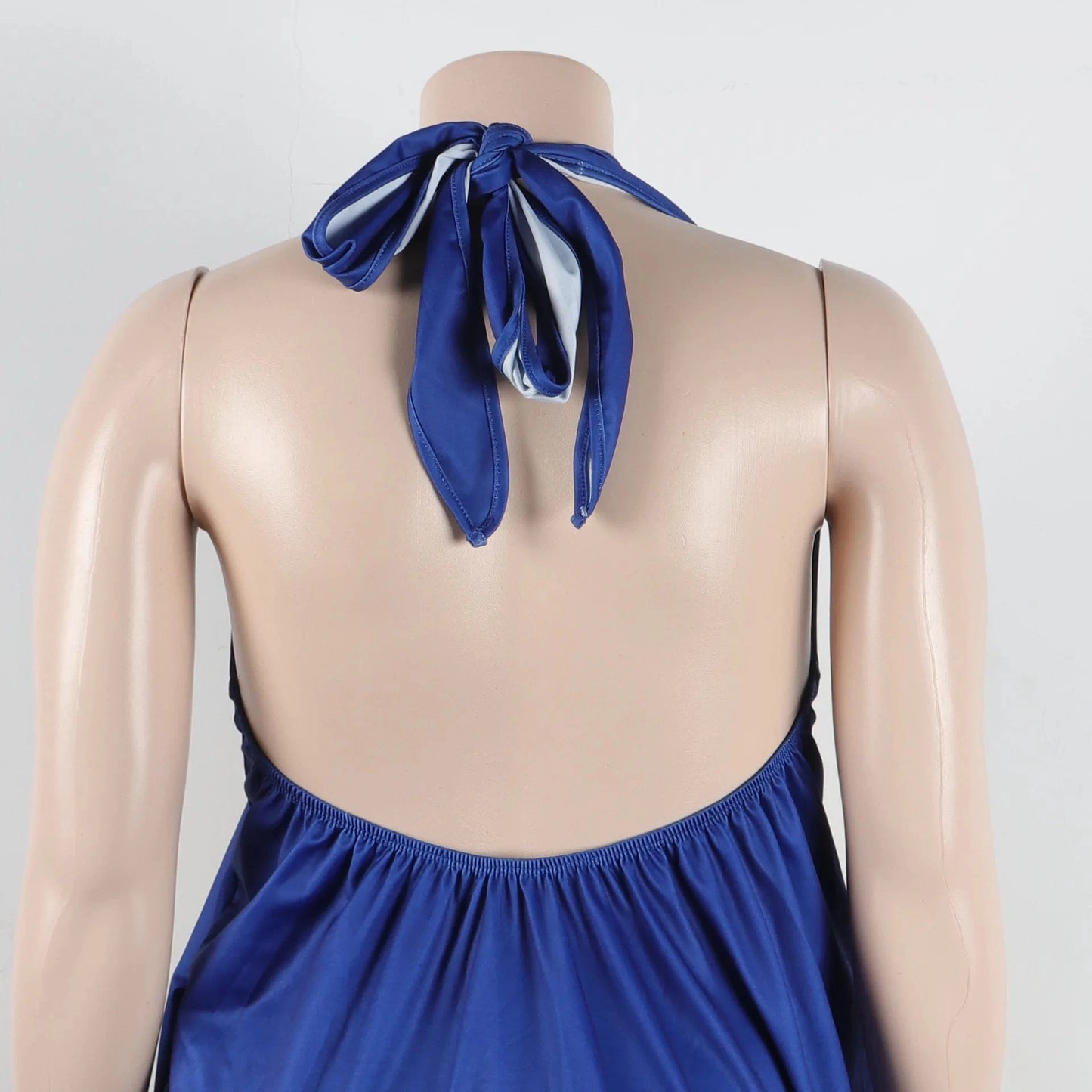 Casual Plus Size Printed Halter Backless V Neck Maternity Dress Pregnant Women