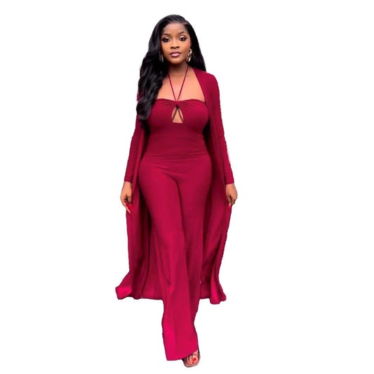 Casual sexy 2pc coats jackets fall clothing two piece pant set