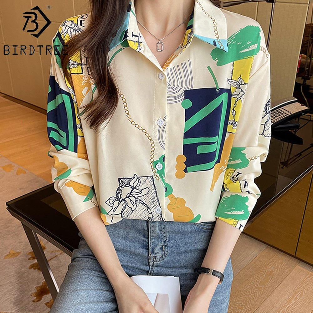 Casual Women Autumn Summer Button Up Long Sleeves Female Clothes Blouses Shirt All Match Basic Tops T27622X