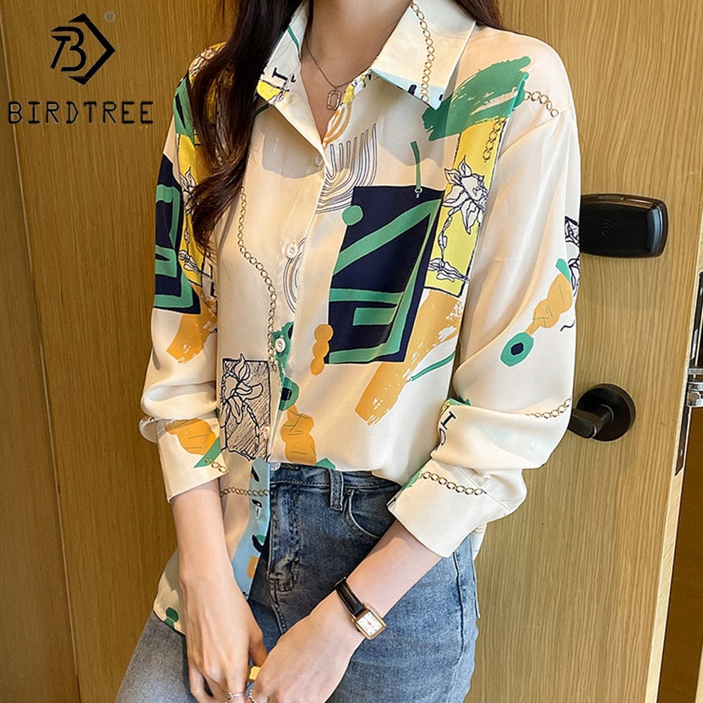 Casual Women Autumn Summer Button Up Long Sleeves Female Clothes Blouses Shirt All Match Basic Tops T27622X