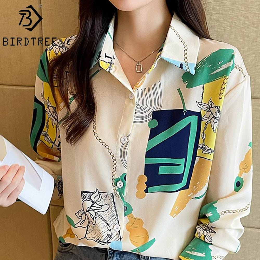 Casual Women Autumn Summer Button Up Long Sleeves Female Clothes Blouses Shirt All Match Basic Tops T27622X