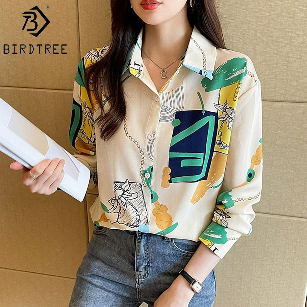 Casual Women Autumn Summer Button Up Long Sleeves Female Clothes Blouses Shirt All Match Basic Tops T27622X